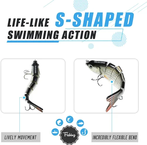 Miniatura 2 de TRUSCEND Swimmax - Señuelos de pesca realistas para agua salada y agua dulce, para trucha lucioperca, lucio, salmón azul, cebo, pesca de lubina