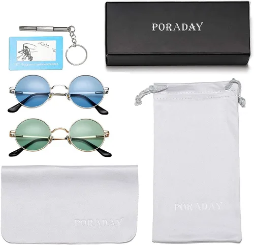 Miniatura 3 de PORADAY Circle Lennon - Gafas de sol polarizadas redondas retro, estilo hippie, gafas de sol de círculo pequeño