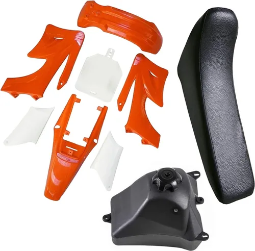 Miniatura 12 de TDPRO Kit de carenado de plástico, piezas de guardabarros y asiento negro y depósito de combustible de gasolina de gasolina de 3 litros para Apollo