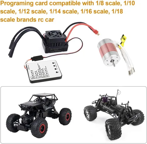 Miniatura 5 de Surpass Hobby Tarjeta de programación RC Car Controlador de velocidad electrónico Programador Tarjeta de programa LED solo compatible con Supass