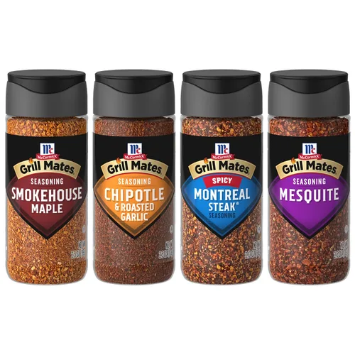Miniatura 15 de Especias McCormick Grill Mates, paquete variado para asado diario (carne de Montreal, pollo Montreal, ajo asado y hierbas, hamburguesa), 4