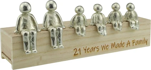 Miniatura 4 de Idea del 21 aniversario – 21 años que hicimos un adorno de metal familiar – Elige tu combinación familiar (1 niño)