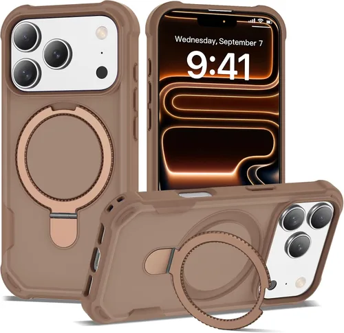 Miniatura 64 de Funda compatible con iPhone 12 y 12 Pro de 6.1 pulgadas con soporte de anillo magnético [protección militar contra caídas] [compatible con MagSafe]