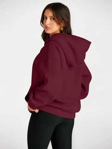 Miniatura 176 de Trendy Queen - Sudaderas extragrandes con capucha para mujer, suéteres de manga larga, sin botones, de vellón, de otoño, ropa de invierno