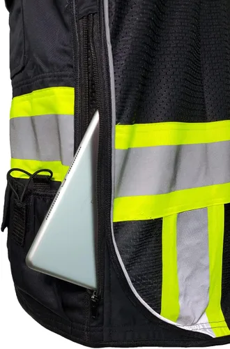 Miniatura 4 de SU500 Premium Surveyors Clase 2 Chaleco resistente, bolsillos para tableta y acolchado para el cuello Negro