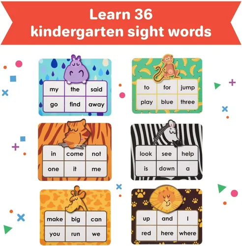 Miniatura 3 de Barnacle Toys Wild Word Safari - CVC Sight Word Reading Games, alternativas de tarjetas flash de fonética primaria para niños, actividades
