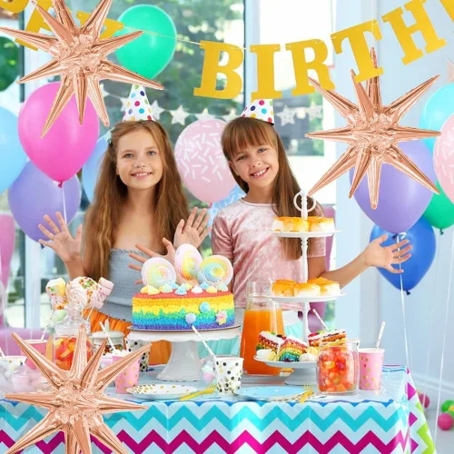 Miniatura 3 de Globos de aluminio con forma de estrella negra, 6 unidades, globo de explosión de estrella, globo de 22 pulgadas, globos grandes de Mylar