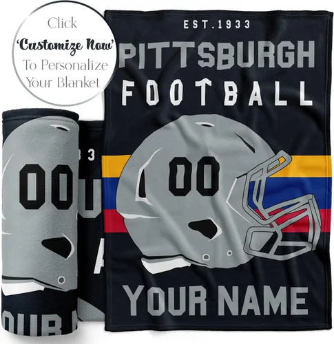 Miniatura 164 de Manta personalizada para fanáticos del fútbol americano – Se envía al día siguiente – Hecha en Estados Unidos – Manta de vellón personalizada