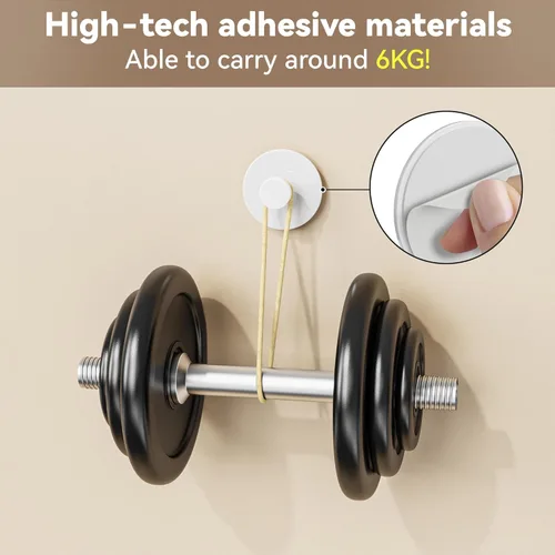 Miniatura 2 de bussdis Gancho de pared adhesivo para abrigo y toalla: Extra pegajoso 12 libras (máx.), perchero de acero inoxidable soporte para puerta colgador