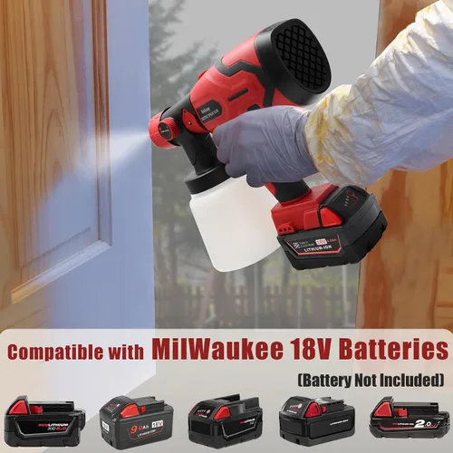 Miniatura 6 de Pulverizador de pintura para batería Milwaukee M18 de 18 V, pulverizadores de pintura HVLP inalámbricos para pintura de casa, rociador de manchas
