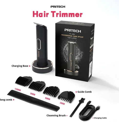 Miniatura 7 de PRITECH Recortadora de pelo Pubic para mujer, recortadora de bikini recargable para mujer, cabello púbico, uso húmedo y seco, afeitadora eléctrica
