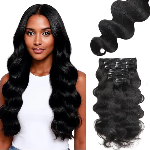 Miniatura 22 de Extensiones de cabello lacio italiano Yaki con clip, cabello humano Remy real, grado 8A, grueso, virgen, 4C, afroamericanos, cabeza completa