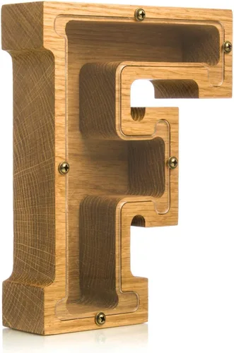 Miniatura 23 de Alcancía de madera personalizada con letra para niños, niñas y adultos, bancos de monedas de madera de roble duradero, 3 tamaños para elegir