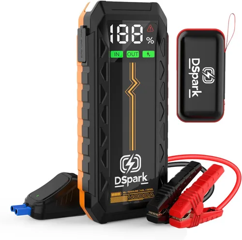 Miniatura 8 de Arrancador de coche compacto de 2000 A, ultra portátil y seguro para principiantes, para hasta 7.0 L de gasolina/6.5 L de diésel, caja de salto