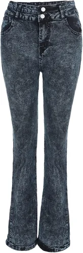 Miniatura 3 de Jean Pants for Women Cut up Pocket Women's Trousers Flared Wide Button Skinny Leg High Waist Jeans 2022 Jeans