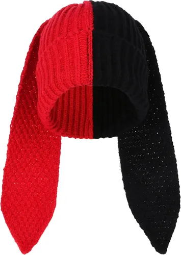 Miniatura 16 de Gorro de conejo para mujer, lindo conejo de ganchillo, gorro de invierno, cálido gorro de calavera para esquí al aire libre
