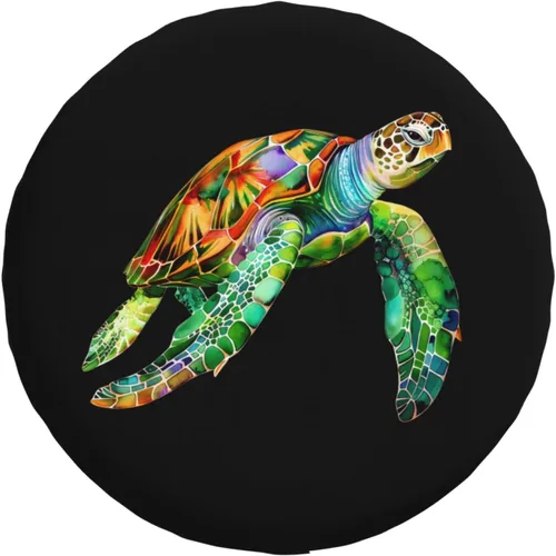 Sea Turtle - Cubierta de neumático de repuesto impermeable UV para remolque, RV, SUV y muchos vehículos, 14 pulgadas