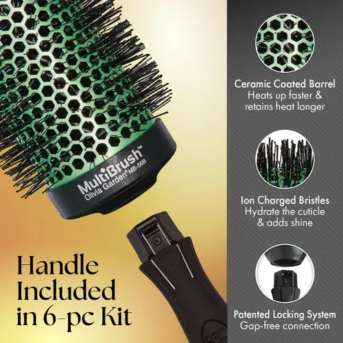 Miniatura 4 de Olivia Garden MultiBrush - Cepillo térmico desmontable no eléctrico con barril de cerámica