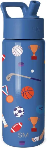 Miniatura 50 de Simple Modern Botella de agua para niños con tapa con pajilla, vaso aislado de acero inoxidable de 14 onzas para niños y a prueba de derrames