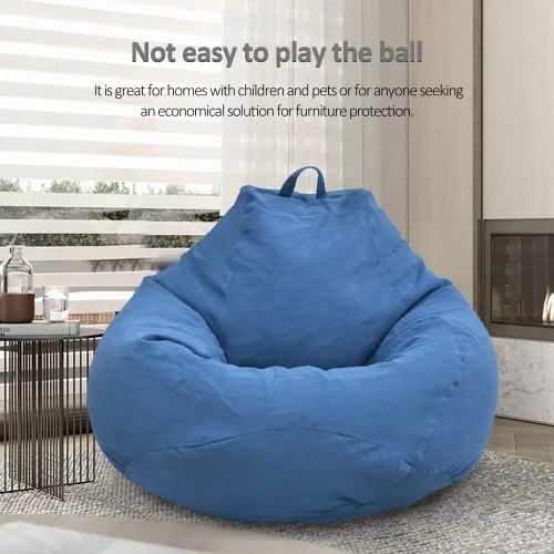 Miniatura 2 de Funda de sofá para silla tipo puf (sin relleno), tumbona perezosa, respaldo alto, bolsa de puf grande de almacenamiento para adultos y niños, sin
