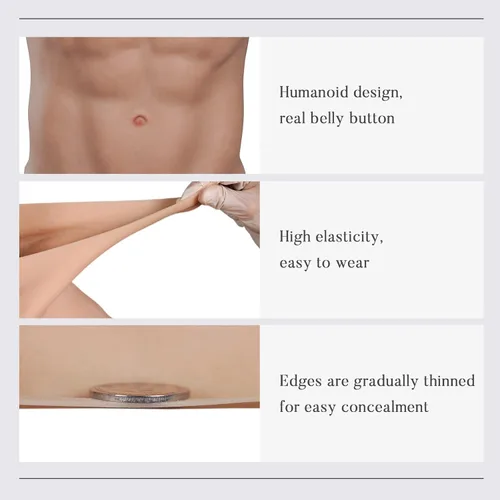 Miniatura 4 de BINIMOKOO Traje de silicona realista para el pecho masculino traje muscular falso traje muscular de silicona