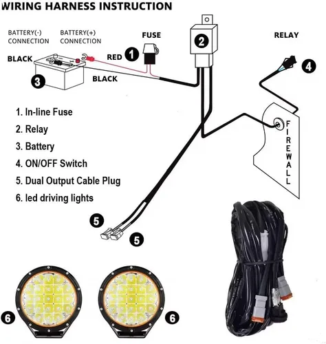 Miniatura 4 de 7 pulgadas 2 piezas de luces LED todoterreno 210 W 32000 lúmenes de cobertura ámbar súper brillante 12 V 24 V con arnés de cableado para camioneta