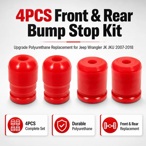 Miniatura 2 de 1-1303 & 1-1304 Kit de tope de poliuretano, topes de parachoques delanteros y traseros para Jeep Wrangler JK JKU Sport Rubicon Sahara Freedom