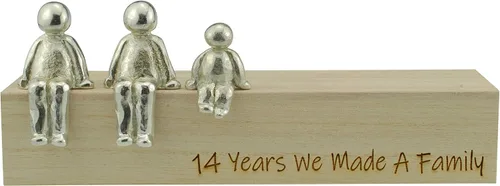Miniatura 2 de Idea del 14 aniversario – 14 años que hicimos un adorno de metal familiar – Elige tu combinación familiar (1 niño)
