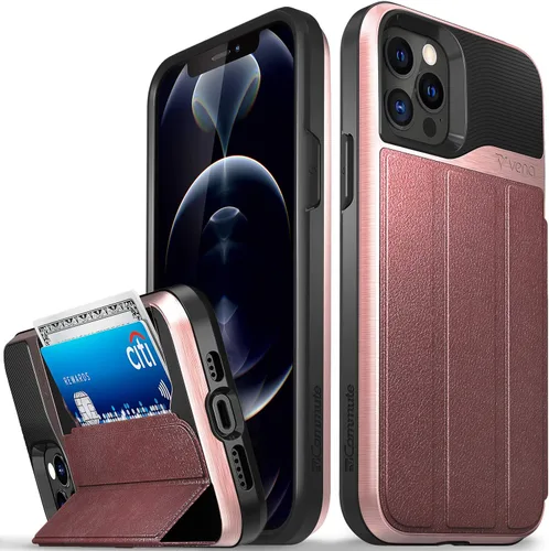 Miniatura 33 de VENA vCommute - Funda tipo cartera compatible con Apple iPhone 12 Pro Max (6.7 pulgadas) (protección contra caídas de grado militar), funda de cuero