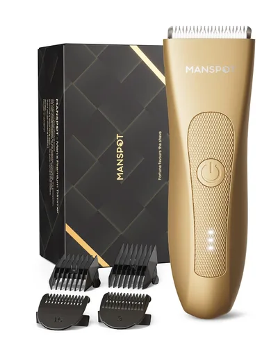 Miniatura 11 de MANSPOT Afeitadora eléctrica para ingle, recortadores de acabado capilar, juego de afeitado y aseo para hombres con 4 protectores y cabezales