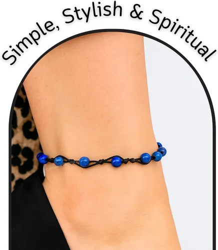 Miniatura 106 de Amazing Gemstone Crystal Anklet Ankle Bracelets for Women - Waterproof Beaded Healing Crystal Anklets, Plus Size Chakra Gemstone Bead Anklet