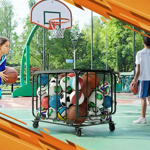 Miniatura 6 de Houseables Sports Ball Storage & Display Solutions – Basketball, Football, Soccer & Volleyball Organizer, Ball Holder, Display Stand, Rolling