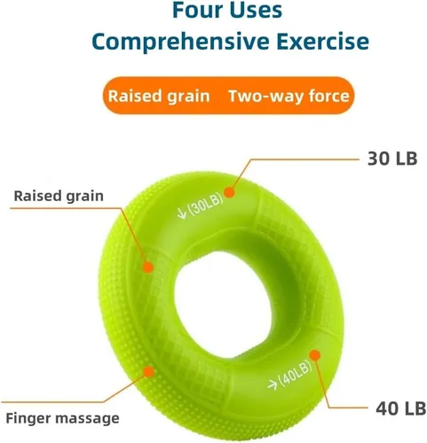 Miniatura 3 de Entrenador de fuerza de agarre, anillo fortalecedor de agarre de mano de silicona, entrenamiento de agarre de dedo, anillos de agarre de doble