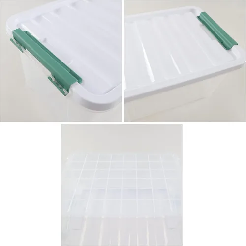 Miniatura 3 de Bolsas de almacenamiento de plástico transparente de 20 cuartos de galón con tapas, cajas de plástico con tapas, 4 paquetes