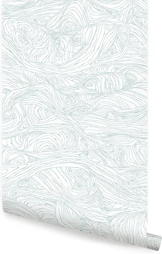 Miniatura 8 de Papel tapiz autoadhesivo de ondas de grano de madera (una sola hoja, 2 x 9 pies, gris)
