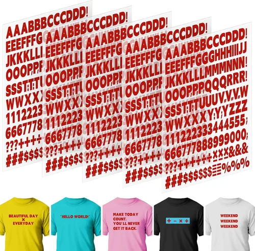 Miniatura 12 de 10 hojas 1660 piezas letras y números termoadhesivos para ropa, letras de vinilo termoadhesivas blancas de 1 pulgada con letras de transferencia
