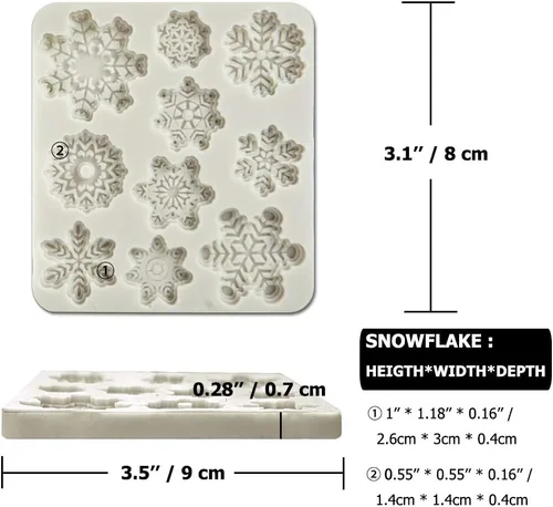 Miniatura 2 de 3 moldes de silicona para fondant, 30 cavidades 3D, molde de copo de nieve de Navidad, decoración de tartas, decoración de cupcakes, proyectos