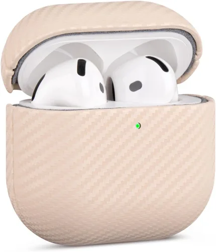 Miniatura 9 de Haobobro Funda de piel para AirPods Pro 2, piel seleccionada respetuosa con la piel, textura de fibra de carbono, hecha a mano, funda rígida Azul