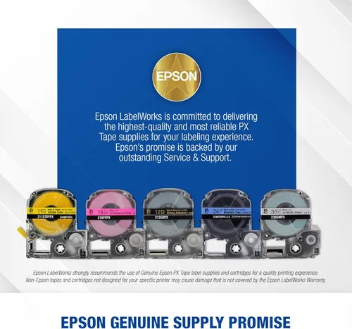 Miniatura 2 de Epson LABELWORKS 224BMBEPX Cartucho de Cinta de PET (Poliéster) Genuino - Negro sobre Beige Mate Cinta de Etiquetadora para Manualidades