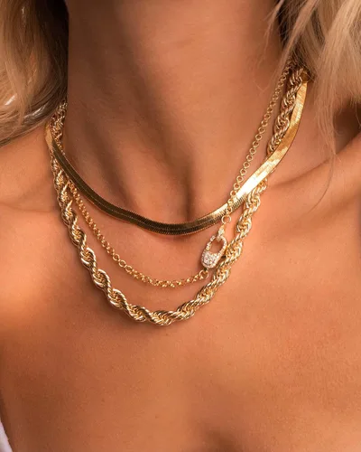 Miniatura 9 de DEARMAY - Collares de oro bañado de 14 quilates para mujer, delicado collar de gargantilla de espiga de oro, collar de serpiente en capas finas