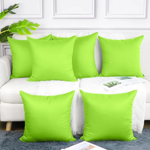 Miniatura 49 de Coddsmz Paquete de 6 fundas de almohada decorativas 100% algodón, fundas de cojín cuadradas de Navidad sólidas para el hogar, cama, sofá, día