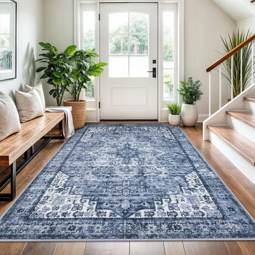 Miniatura 158 de SIILOOM Alfombra lavable de 2 x 3 pies, alfombra suave color taupe ceniza para entrada, tapete antideslizante para puerta de interior, tapete