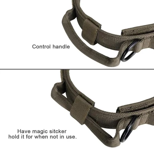 Miniatura 4 de EXCELLENT ELITE SPANKER Collar táctico para perro, collar de entrenamiento ajustable de nailon, collar militar para perro, hebilla de metal Verde