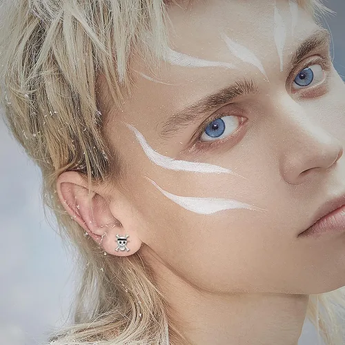 Miniatura 5 de POPLYKE Pendientes de anime de plata de ley 925 para mujer y hombre, Plata de ley, Plata de ley