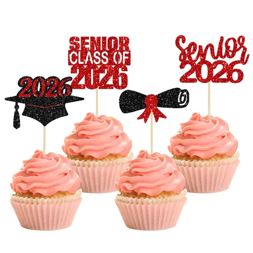 Miniatura 40 de Gyufise 1 decoración de pastel So Proud of You Black Glitter 2026 Decoración de pastel de fiesta de graduación You Did It, decoración de pastel