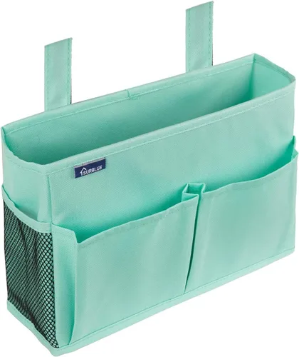 Miniatura 46 de Surblue Caddy Organizador colgante, Bolsa de almacenamiento para cabecera para literas y camas de hospital, Azul Turquesa, L R-Teal