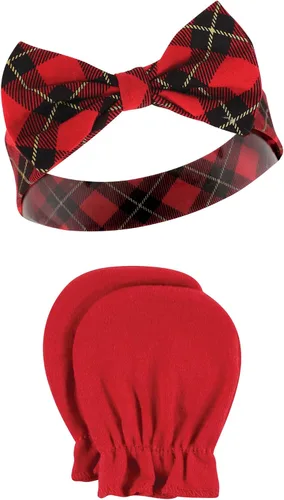 Miniatura 92 de Hudson Baby Conjunto de diadema de algodón y manoplas para rascar para bebé