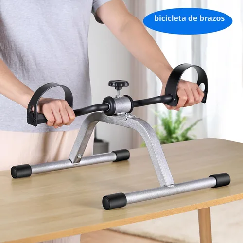 Miniatura 3 de RYGEO Mini bicicleta estática para ejercicios de recuperación de piernas y brazos, bicicleta de piso ligera y portátil Gris