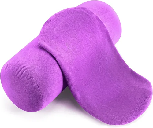 Miniatura 7 de Newwiee 2 fundas de almohada cilíndricas para el cuello cervical con cremallera de 16 x 6 pulgadas, rollo de cuello redondo, funda de almohada Azul