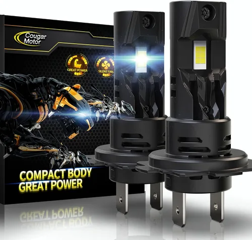 Miniatura 17 de Cougar Motor - Bombillas H4, 9003 luces antiniebla 6500K blancas sin polaridad para uso en carretera o todoterreno, enchufe y uso - Paquete de 2